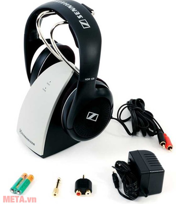 Tai nghe Sennheiser RS 120 II và các phụ kiện đi kèm 