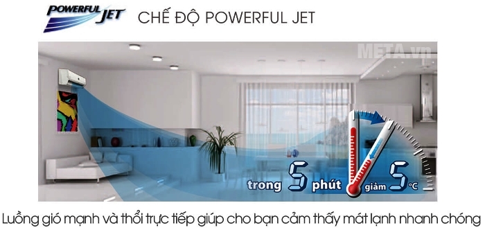 Chế độ làm mát tức thì 5 phút giảm 5 độ C