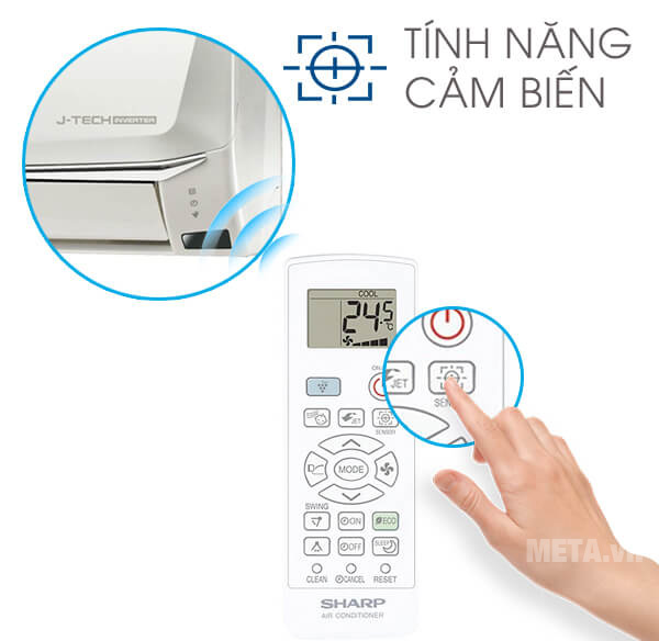 Máy có khả năng cảm ứng thông minh tỏa mát đúng vị trí