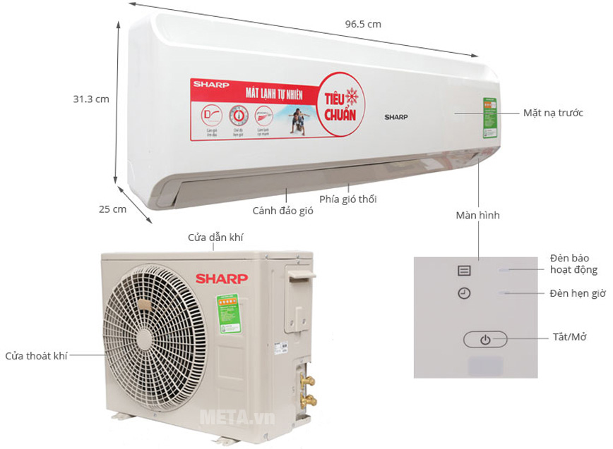 Tổng quan về điều hòa 2 chiều Sharp AY-A9UEW 9.000BTU