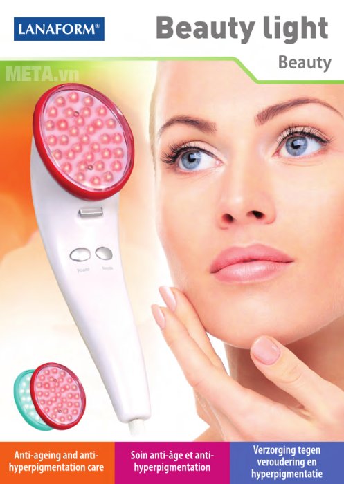 Máy massage mặt hồng ngoại Lanaform Beauty Light LA131307 đựng trong hộp giấy bìa cứng