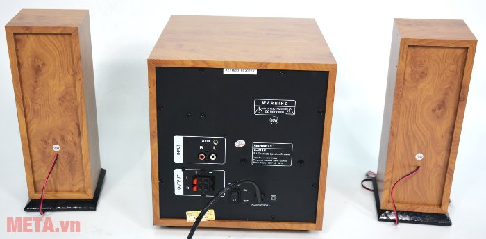Loa SoundMax A2116 2.1 với các cổng kết nối 