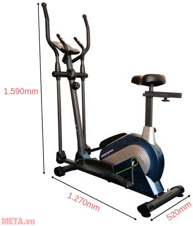 Kích thước sử dụng của xe đạp tập leo núi Royal 571A