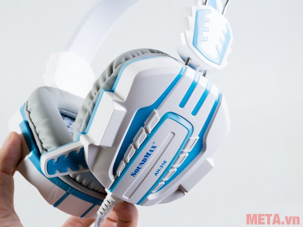Tai nghe SoundMax AH-316 có màu trắng xanh Tai nghe SoundMax AH-316 có màu trắng xanh