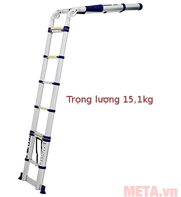 Đế thang nhôm rút bằng cao su giúp chống trơn trượt khi sử dụng