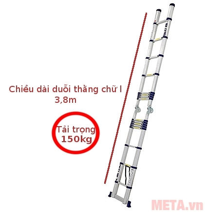 Thang nhôm rút gọn Nikawa NK-38Al tải trọng lớn cho bất cứ ai 