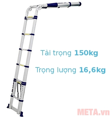 Thang nhôm rút gọn Nikawa NK-44AI kết cấu kiên cố chắc chắn trên mọi địa hình