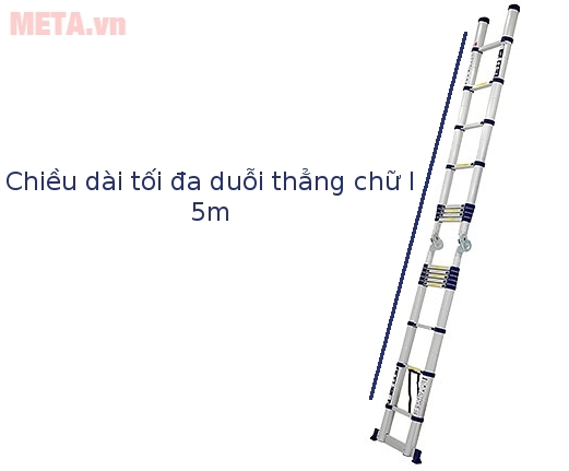 Thang nhôm rút gọn Nikawa NK-50AI xếp gọn quay trục rất linh hoạt