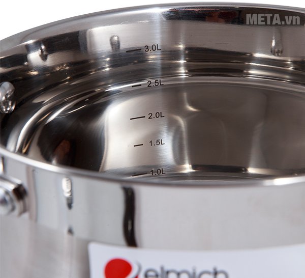 Bộ nồi 3 chiếc Elmich Ibiza 2350124 làm bằng inox cho độ sáng bóng cao 