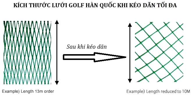 Lưới golf cho pheps co giãn kéo giãn 