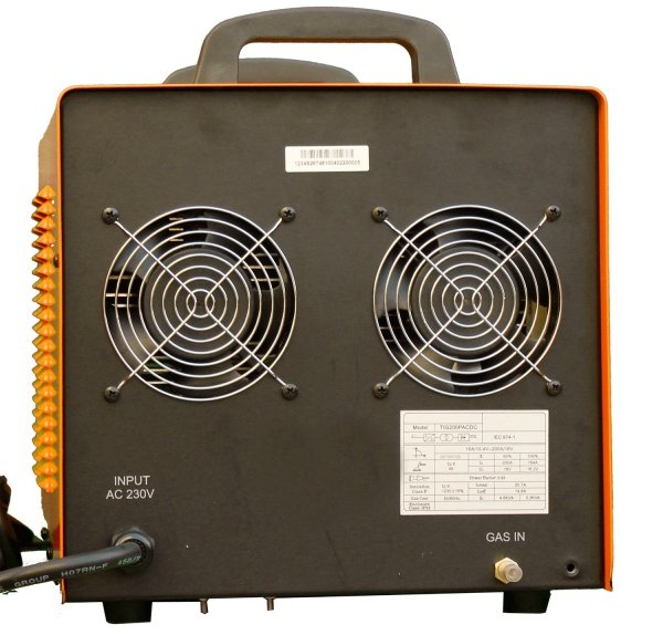 Máy hàn Jasic TIG 200P AC/DC (R60) có hai quạt tản nhiệt phía sau máy 