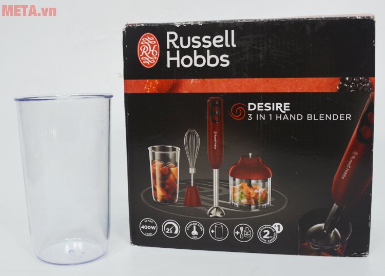 Máy xay sinh tố cầm tay Russell Hobbs 3 in 1 18986-56 đi kèm ca xay sinh tố dung tích 500ml 