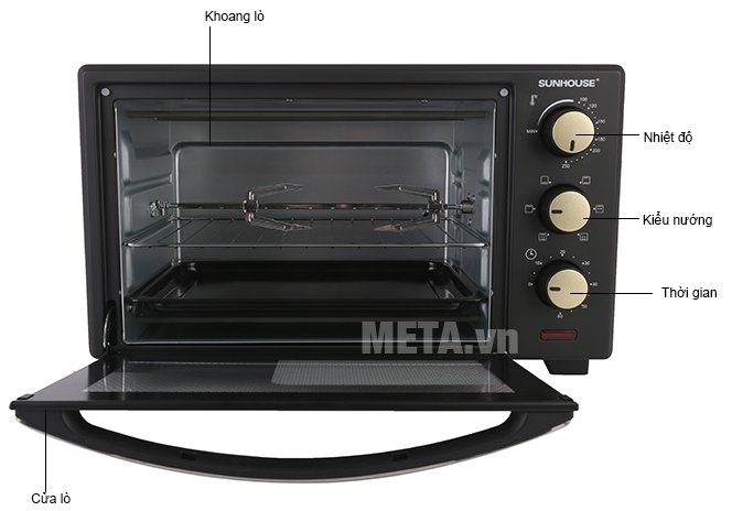 Cấu tạo của lò nướng Sunhouse SHD4222