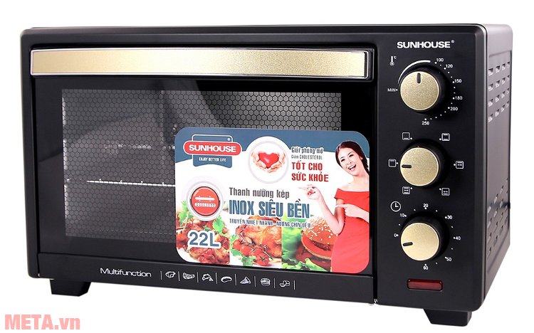 Lò nướng Sunhouse SHD4222 truyền nhiệt nhanh, nướng chín đều 