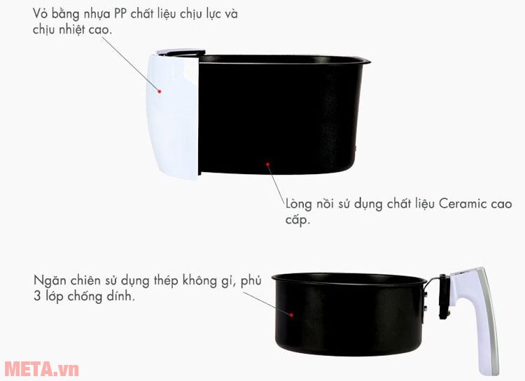 Nồi chiên nướng chân không Magic A71 có ngăn chiên bằng thép không gỉ Nồi chiên nướng chân không Magic A71 có ngăn chiên bằng thép không gỉ