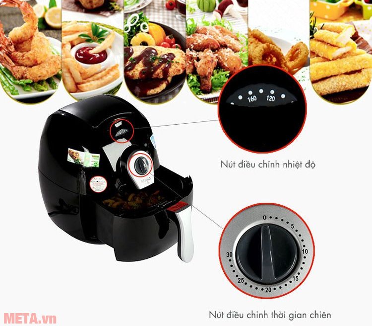 Nồi chiên nướng chân không Magic A71 dễ dàng chọn thời gian và nhiệt độ mong muốn Nồi chiên nướng chân không Magic A71 dễ dàng chọn thời gian và nhiệt độ mong muốn