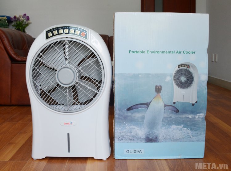 Quạt làm mát không khí GoodLife có gam màu trắng xám sang trọng Quạt làm mát không khí GoodLife có gam màu trắng xám sang trọng