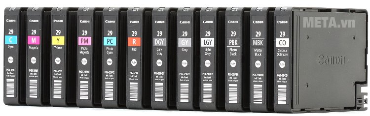 12 màu mực của máy in phun màu Canon PIXMA PRO-1 