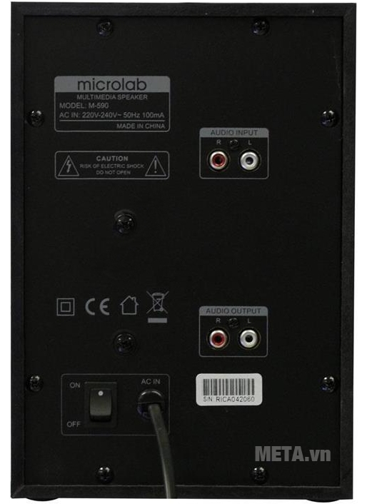 Mặt sau của loa Microlab M590 2.1