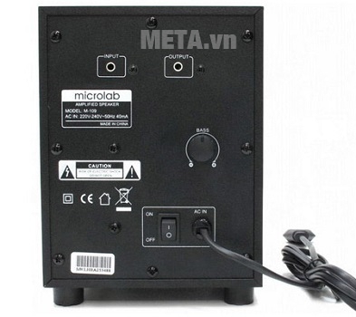 Mặt sau của bộ loa máy tính Microlab M109 2.1