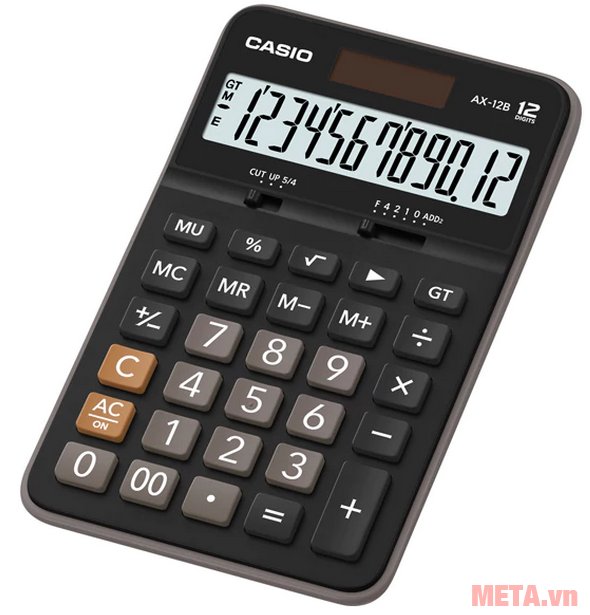 Máy tính bỏ túi Casio AX-12B có khung vỏ bằng nhựa 