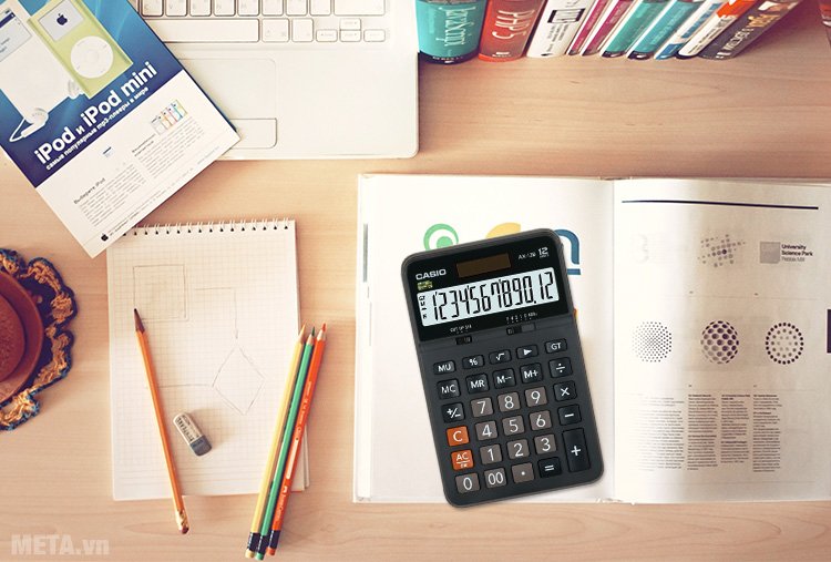 Máy tính bỏ túi Casio AX-12B là sản phẩm hữu ích cho học sinh, dân văn phòng