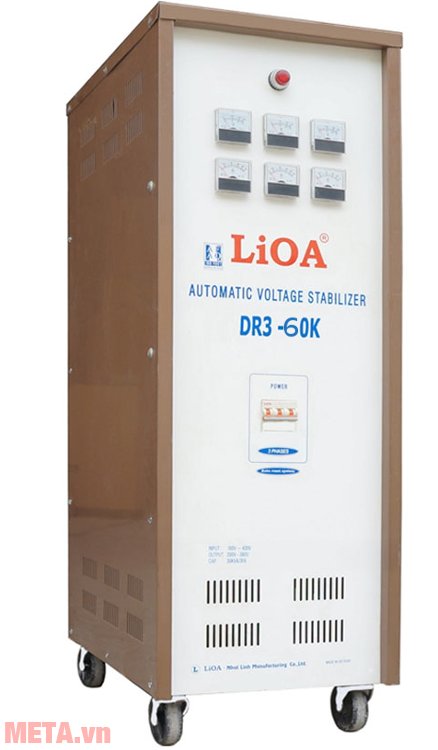 Ổn áp 3 pha Lioa 60KVA DR3 60K có bánh xe di chuyển