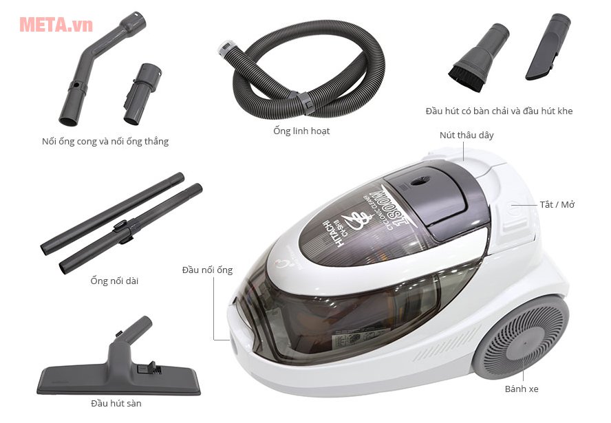 Cấu tạo máy hút bụi Hitachi CV - SH18 