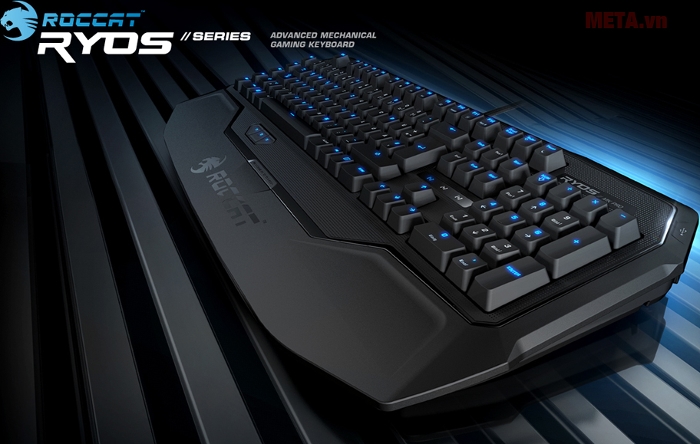 ROCCAT™ Ryos MK Pro được khắc laser, phủ lớp chống UV nên việc phím bị mòn