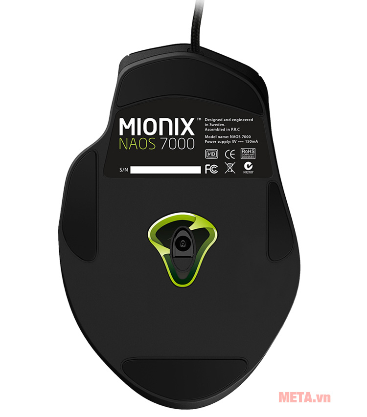  Đế chuột Gaming Mionix NAOS 7000 Multi-Color Ergonomic Optical dễ dàng di chuyển