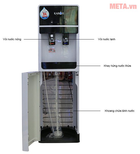 Cấu tạo cây nước uống nóng lạnh Karofi hút bình HC02-W