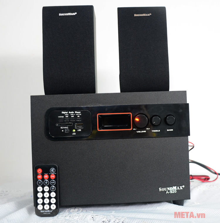  Loa SoundMax A920 2.1 có cổng vào USB và thẻ nhớ