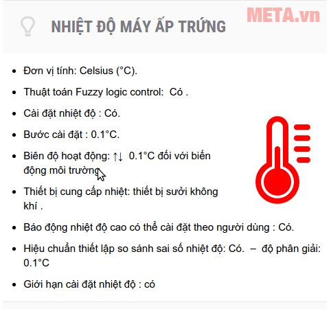 Máy ấp trứng Fuzzy VN LIN-50F với nhiệt độ máy 
