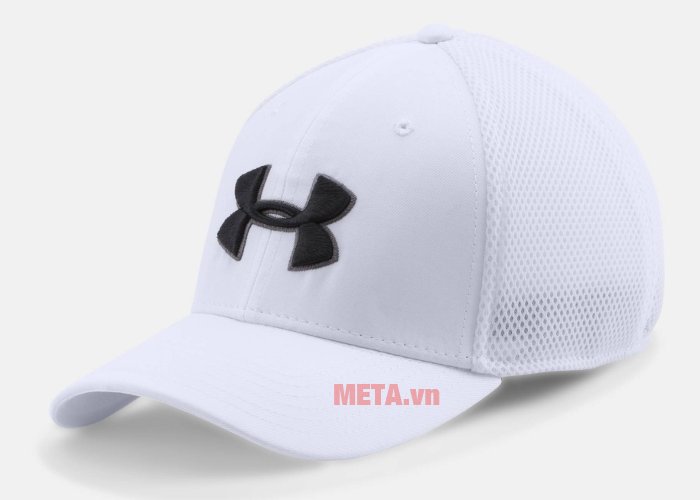 Mũ golf nam Mesh Stretch 2.0 Cap Under Armour 1273280 màu White/Black