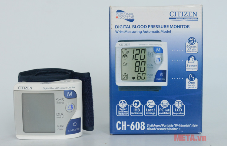  Máy đo huyết áp điện tử cổ tay CH-608 