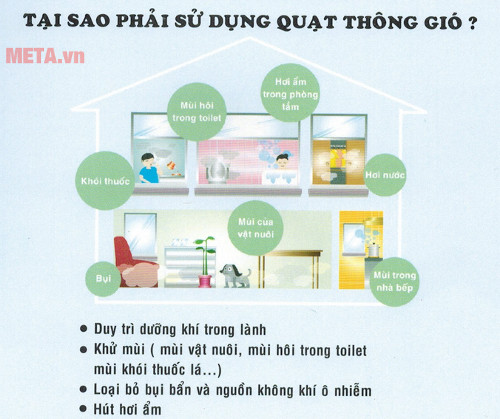 Quạt giúp căn phòng của bạn duy trì dưỡng khí trong lành