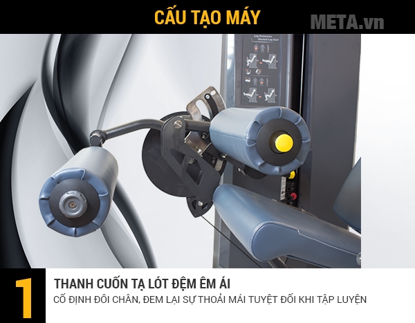 Thanh cuốn được đệm êm ái tạo sự thoải mái cho người tập 