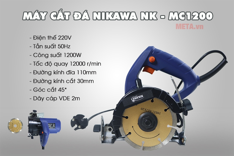 Thông số kỹ thuật máy cắt đá NK-MC1200