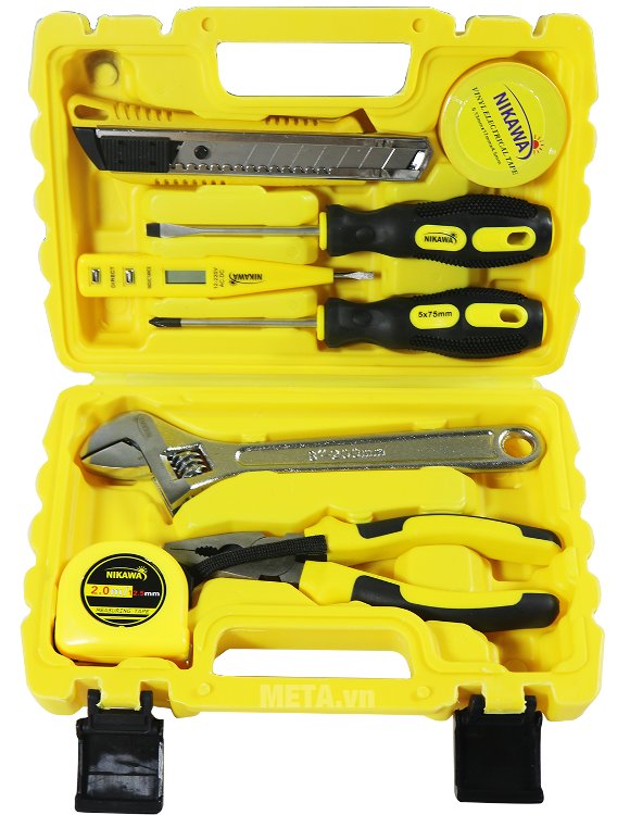 Bộ dụng cụ 8 món Nikawa NK-BS008 sắp xếp các dụng cụ gọn gàng trong hộp 