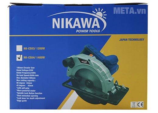 Máy cưa đĩa Nikawa NK-CS03 đựng trong hộp giấy bìa cứng 