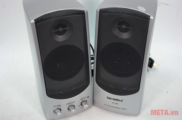  Loa SoundMax A140 2.0 được thiết kế mặt loa dạng lưới đẹp mắt