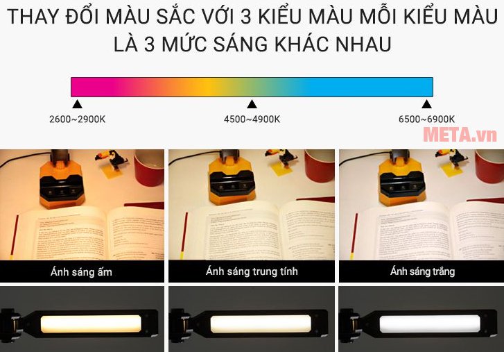 Đèn bàn Led Hàn Quốc đổi màu Prism M-08RD điều chỉnh được màu sắc của ánh sáng 