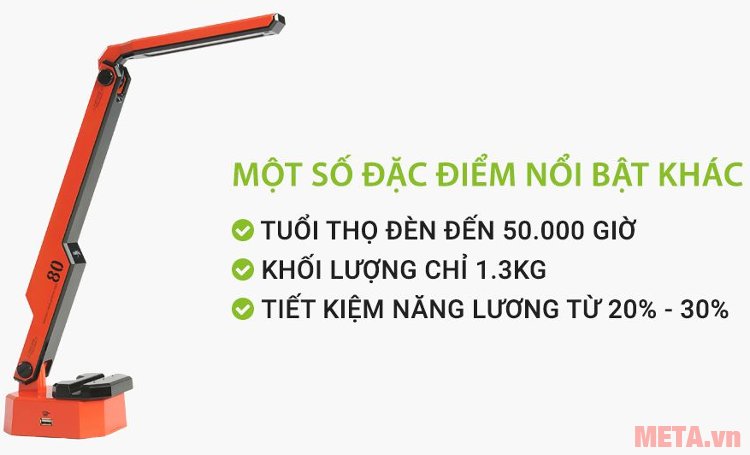 Đèn bàn Led Hàn Quốc đổi màu Prism M-08RD có tuổi thọ bóng led cao