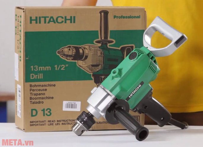 Máy khoan sắt Hitachi D13 bảo quản trong hộp đựng giấy Máy khoan sắt Hitachi D13 bảo quản trong hộp đựng giấy