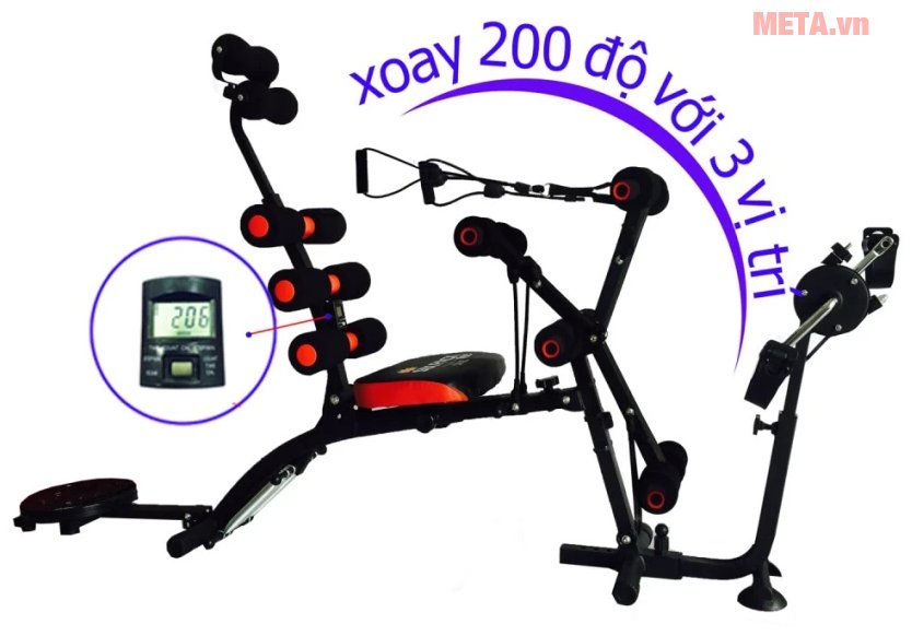 Máy tập bụng New Six Pack Care 2018 xoay 200 độ với 3 vị trí 