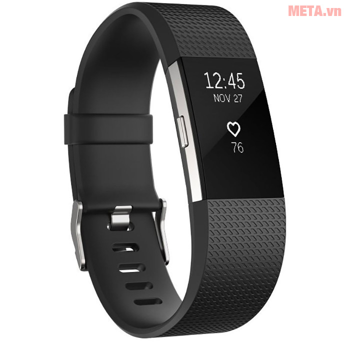 Vòng tay theo dõi sức khỏe Fitbit Charge 2 màu Black Sliver Vòng tay theo dõi sức khỏe Fitbit Charge 2 màu Black Sliver