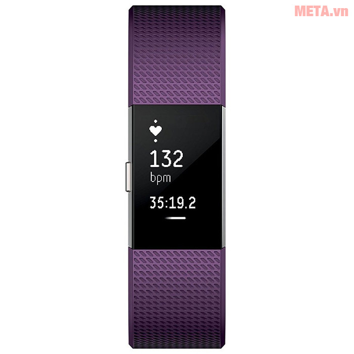 Vòng tay theo dõi sức khỏe Fitbit Charge 2 màu Plum Silver Vòng tay theo dõi sức khỏe Fitbit Charge 2 màu Plum Silver
