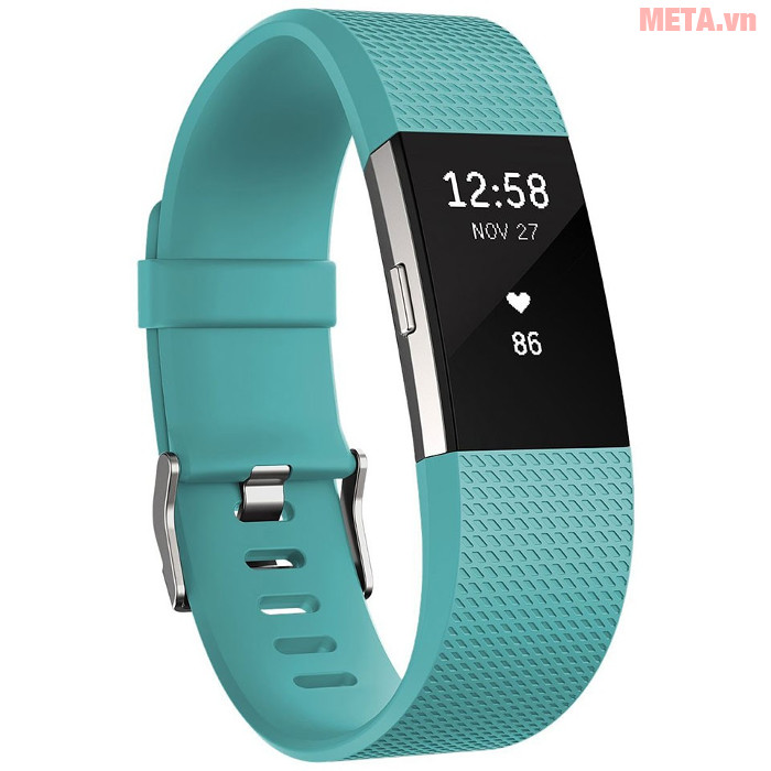 Vòng tay theo dõi sức khỏe Fitbit Charge 2 màu Teal Silver Vòng tay theo dõi sức khỏe Fitbit Charge 2 màu Teal Silver