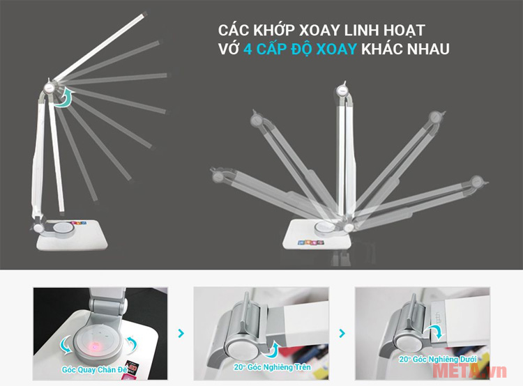  Đèn bàn led Hàn Quốc đổi màu Prism 5400CB có các khớp xoay linh hoạt