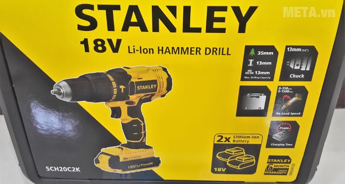 Hộp đựng máy khoan vặn vít động lực dùng pin Stanley SCH20C2K